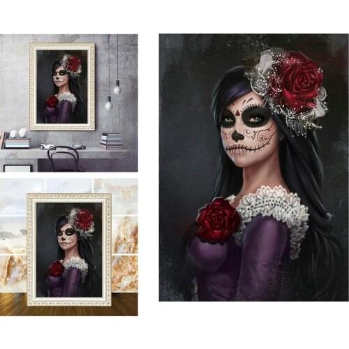 Halloween Diamond Painting Kit Gothic Witch Shape Full Drill DIY Cross Stitch