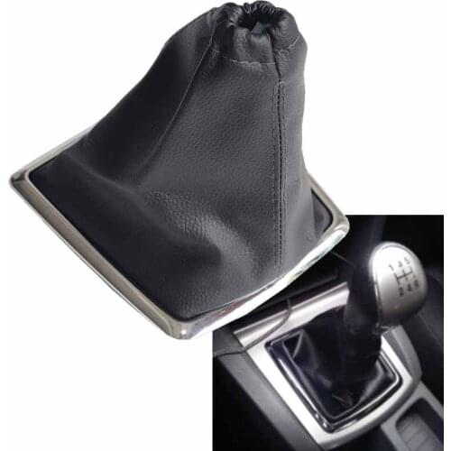 Chrome & Leather Car Shift Gear Knob Lever Gaitor Boot Cover For Ford Focus 2005-2012