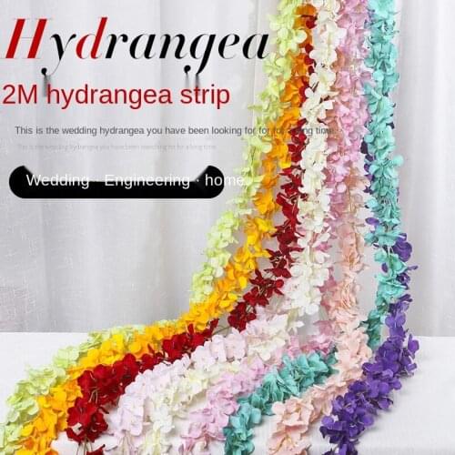 2M Artificial Flowers Wedding Flower Strips Flower String Hydrangea String Wisteria Rattan Orchid Flower String