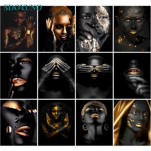 SDOYUNO DIY Oil Painting By Numbers Kits 60x75cm Paint By Numbers On Canvas Beautiful Women Frameless Figure Hand Painting Decor