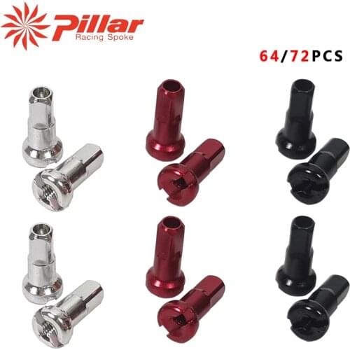 PILLAR 64 72PCS MTB Bike Bicycle Spoke Cap High Strength Aluminum Alloy Spokes Cap Cycling Nipples Colourful Bike Cycling Acces
