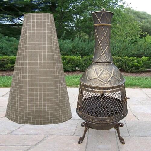 1PCS Patio Chiminea Cover 210D Oxford Cloth Waterproof Protective Chimney Fire Pit Heater Cover For Balcony Outdoor Garden Stove