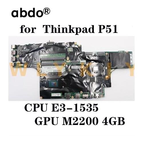 For Lenovo ThinkPad P51 laptop motherboard with E3-1535 CPU M2200 4GB GPU tested 100% working FRU 01AV367