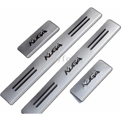 Fit For Ford Kuga Escape 2012 2013 2014 2015 2016 2017 4pc Stainless Steel Side Door Scuff Plate Door Sill Trim Car accessories