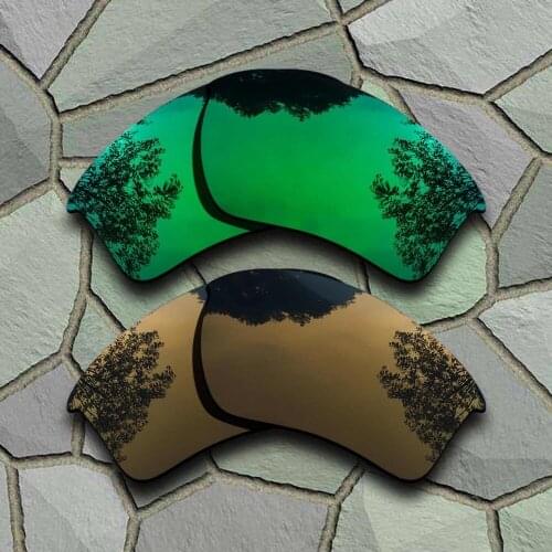 Jade Green&Bronze Copper Sunglasses Polarized Replacement Lenses for Oakley Half Jacket 2.0 XL