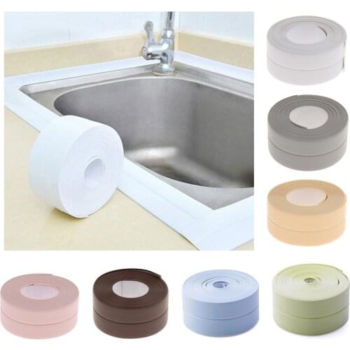 New Sealing Strip Bathroom Shower Sink Bath Caulk Tape PVC Self Adhesive Waterproof Wall Sticker for Bathroom Kitchen Seal Strip
