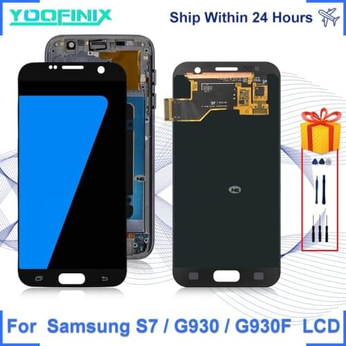Original For Samsung Galaxy S7 LCD Touch Screen Digitizer Replacement Parts For G930F G930FD G930W8 G930 LCD Display Galaxy S7