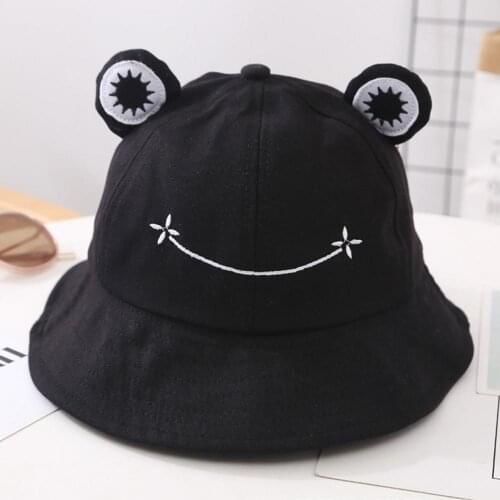 Fisherman Hat Cute Cartoon Outdoor Fishing Sunshade Cap Child Frog Fishing Cap Korean Wild Cute Sun Hat Big Eyes Bucket Hat