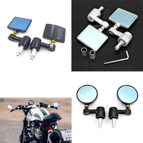 Universal CNC Aluminum MOTORCYCLE ROUND HANDLE BAR END Rearview SIDE MIRRORS FOR Honda Suzuki Kawasaki BMW KTM