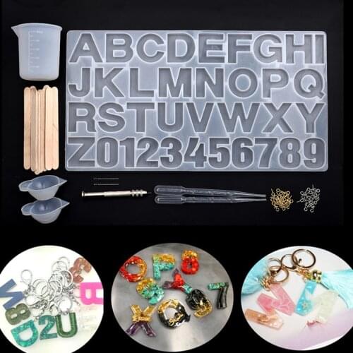 Alphabet design jewelry accessories resin mold, used for jewelry dried flower products earrings pendant key chain and other jewe