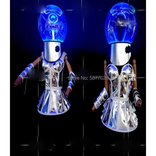 Women nightclub party girl future Technology clothing gogo stage dance show mirror performance costume