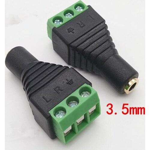 10pcs Free solder 3.5MM gold-plated two-channel audio headphone jack stereo adapter free solder green terminal