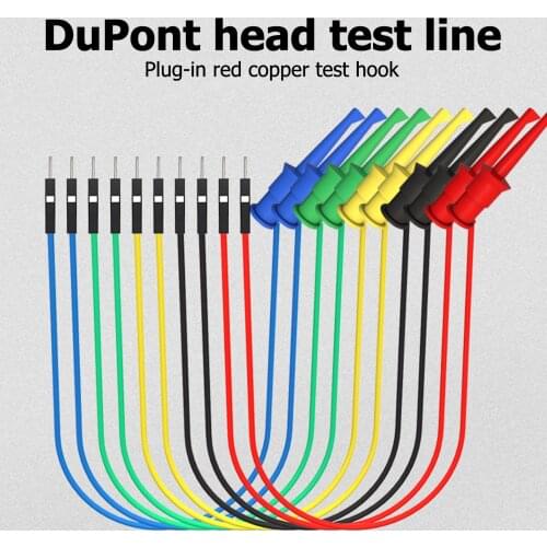 10 PCS of DuPont male/female test hook clip silicone jumper tester for electrical testing P1534 P1535