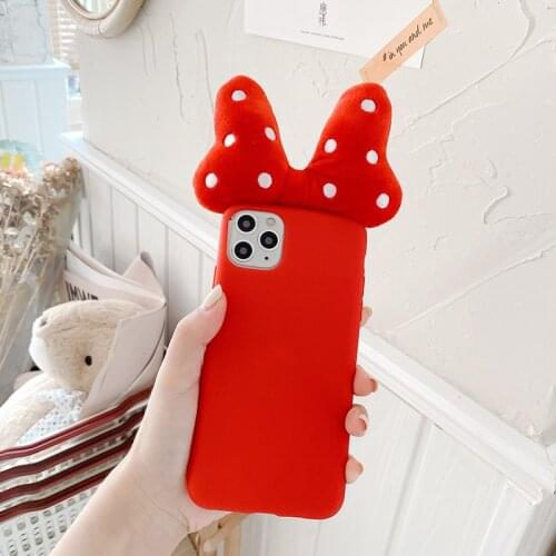 3D Bow Plush cute Wave point soft silicon phone case for HuaWei P30 Pro P40 Mate 30 Pro Nove 6 7 5 P20 20 Lite Wave point cvoer