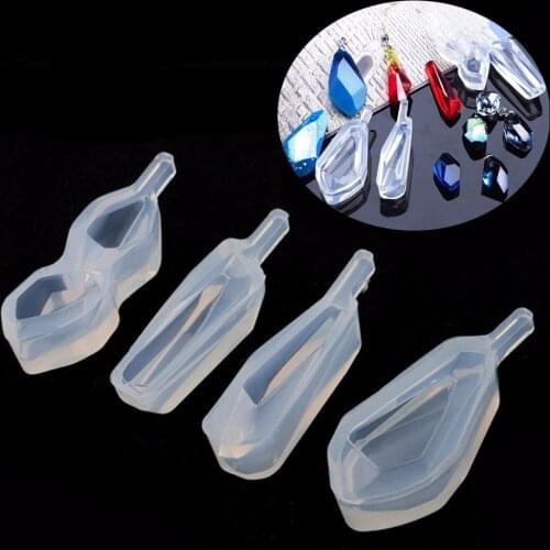 4pcs Cabochon Silicone Earring Necklace Pendant Mold Four Shape Different Sizes Epoxy Resin Jewelry DIY Silicone Mold