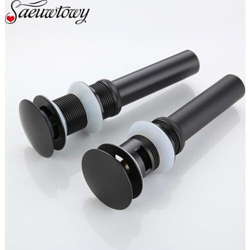Black Bounce Sink European Copper Washbasin Glass Basin Push-On Drain Accessories Bathroom Drain Basin Sink Pop Up Drain