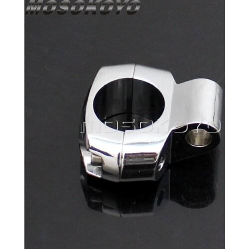 Chrome Motorcycle Rearview Side Mirror Holder 1'' 25mm Handlebar Turn Signal Mount Clamp Bracket For Kawasaki Yamaha Cruisers