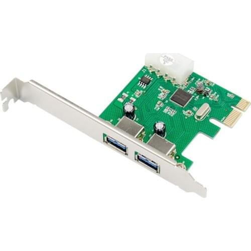 Add On Card 2Port PCIE USB 3.0 Expansion Card Dual Port Super Speed 5Gbps Plug and Play Adapter Chip Asmedia ASM1042 Riser
