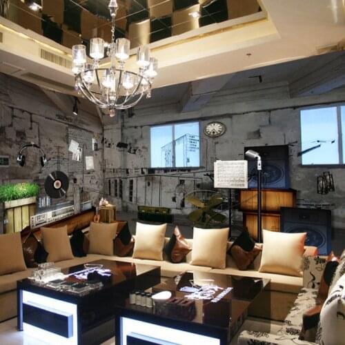 Drop Shipping Custom Photo Wallpaper Custom Nostalgic Music Theme Bar Coffee Shop Backdrop Wallpaper Living Room Mural