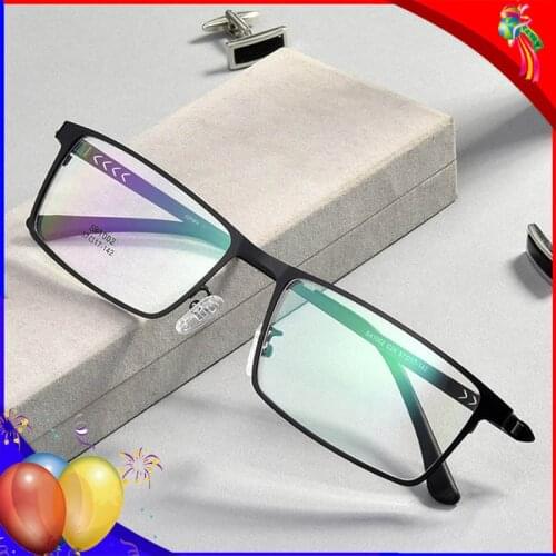 Flexible Alloy Eye Glasses Frame For Men Rectangular Optical Eyeglass Frame Women Vintage Black Myopia Spectacles Eyewear Frame