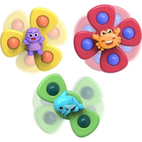 Hot Sale Puzzle Bath Toys ABS Education Learning Water Bathing Toy Creative Educational Soft Suction Cup Spinning Top for Home