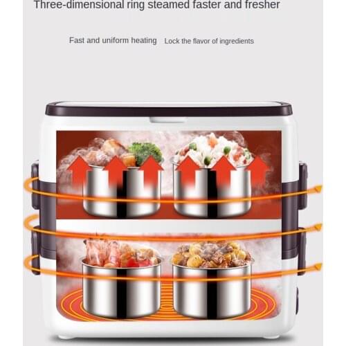 The heating lunch box can be plugged into the office workers heat preservation and electric cooking self-heating lunch box