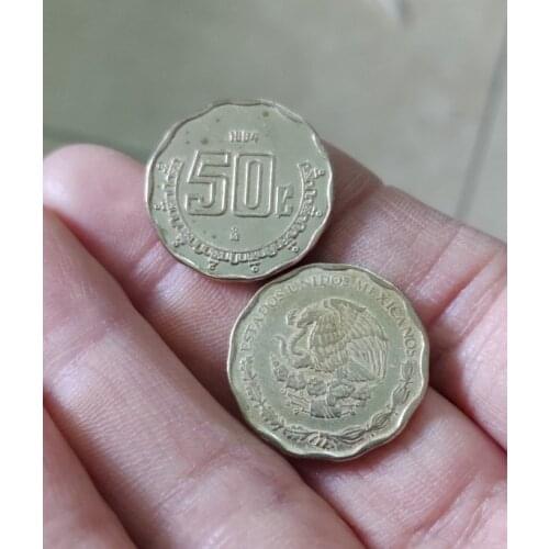 Mexico 50 22mm Cents America Coins Old Original Infrequent Coin Commemorative Edition 100% Real