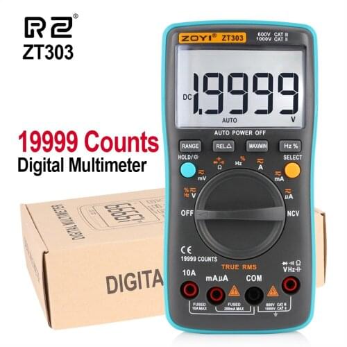 RZ ZT303 19999 Counts Digital Multimeter NCV Frequency 200M Resistance Auto Power off AC/DC Voltage Ammeter Current Test Tool