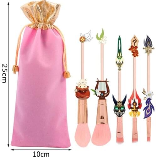 Anime Genshin Impact cosplay Makeup Brushes Set Professional Cosmetic Powder Eye Shadow Eyebrow Beauty Make Up Brush Tool