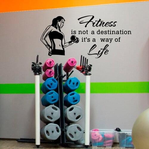 Gym Wall Decal Quotes Fitness Is Not A Destination Its A Way Of Life Vinyl Stickers Fitness Sports Gym Decor Art Mural X234