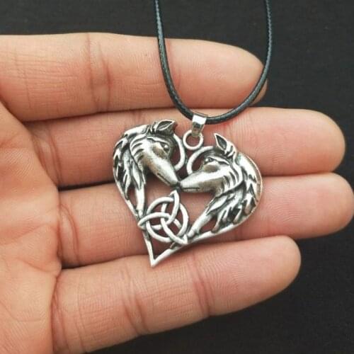 1pc Viking Fox Amulet Necklaces Celtics Knot Pendant Viking Wolf Fox Pendant Animal Amulet Necklaces Jewelry For Women Men