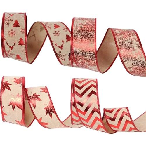 2M*6.3cm Christmas Ribbon Christmas Decorations Ribbons For Crafts Christmas Tree Decoration Baking Accessories DIY Ribbon