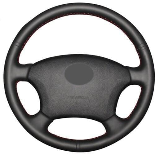 Hand-stitched Black PU Faux Leather Car Steering Wheel Cover for Toyota Land Cruiser Prado 120 2004-2009 Land Cruiser 1995