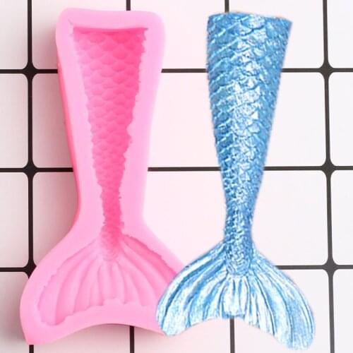 3D Mermaid Tail Silicone Molds Cupcake Topper Fondant Mold DIY Party Cake Decorating Tools Candy Clay Chocolate Gumpaste Moulds
