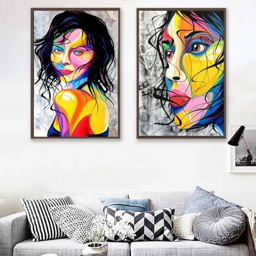 Modern Abstract Portrait Canvas Painting Women Poster and Print Cuadros Picture for Living Room Nordic Home Decor Wall Artwork
