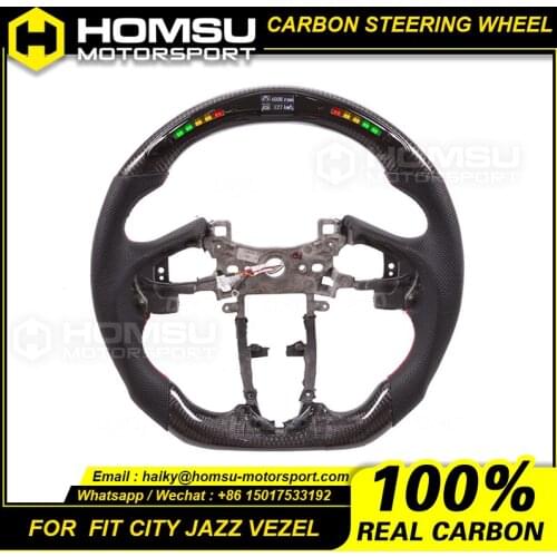 LED Carbon Fiber Steering Wheel Compatible with Honda fit 2017 LED Carbon Fiber Steering Wheel