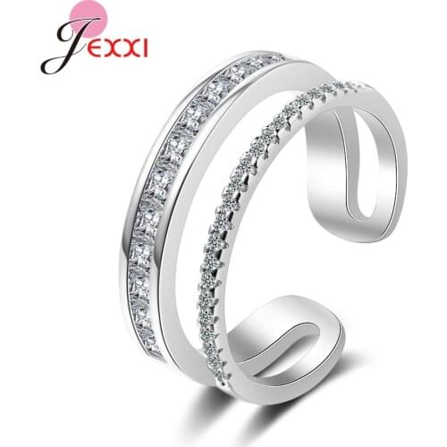 Unique AAA Cubic Zircon Crystal 925 Sterling Silver Women Rings Wedding Engagement Jewelry Accessory Wholesale Bijoux