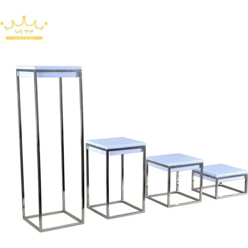 Newest Silver Color Stainless Steel Jewelry Display Stand Showcase White PU Leather Jewellery Display Rack Stand Holder