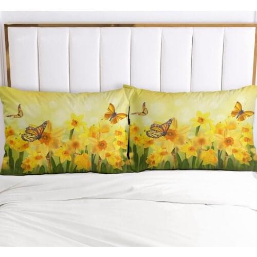 2pc Pillow Case Pillowcase 50x80 50x70 50x75 50x90 70x70 Decorative Pillow Cover Country Yellow Flowers Bedding Pillowcover