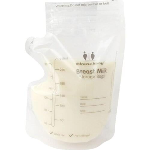 30pcs/60pcs/120pcs Breast Milk Storage Freezing Bag Baby Liquid Food Container Pouch 250ml Transparent