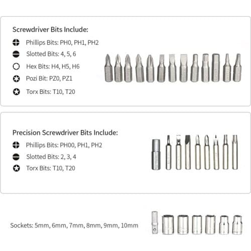 30Pcs Ratchet Screwdriver Set Socket Screw Driver Bit Set Hex Torx Slotted Electrical Work Repair Tools Kit
