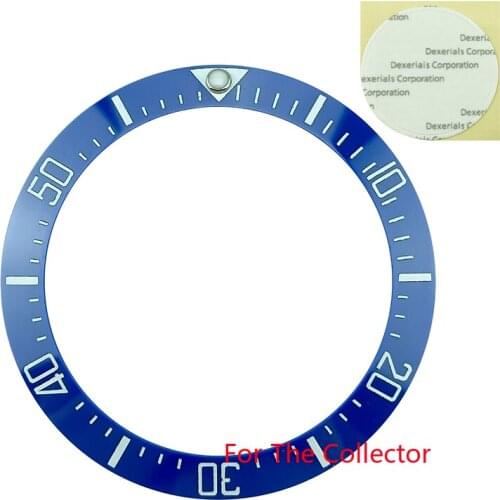 40mm Blue / Black Ceramic Bezel Insert Fit For Sea Dweller Style Mens Watch Inner Diameter 31.6 mm Super Luminous Pip