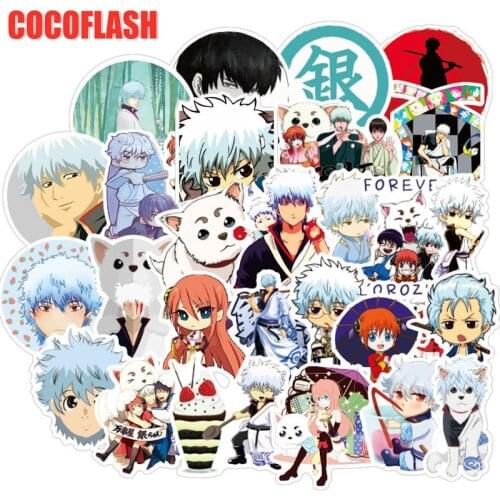10/50Pcs/set Japanese Anime GINTAMA Stickers For DIY TOY Skateboard Snowboard Laptop Luggage Bicycle Suitcase Kids Stickers