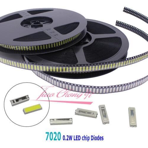 7020 SMD LED Beads 3V 0.2W Cool white Red Blue Green LCD Backlight for TV Application 20-1000pcs
