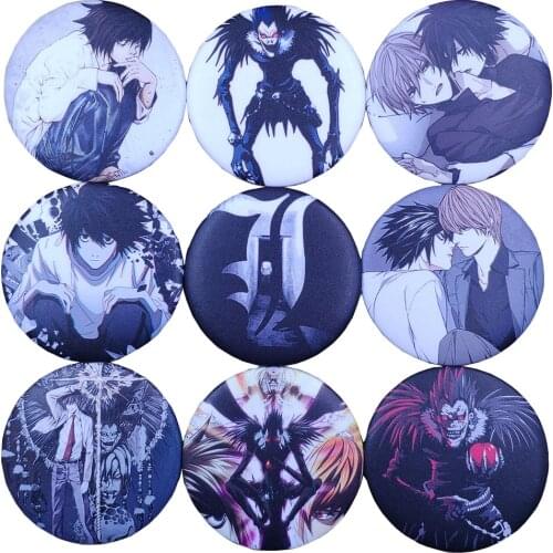 Anime Death Note Icon Brooch Cosplay Badge Backpacks L·Lawliet Killer Yagami Light Button Clothes Female Breastpin SWBJ