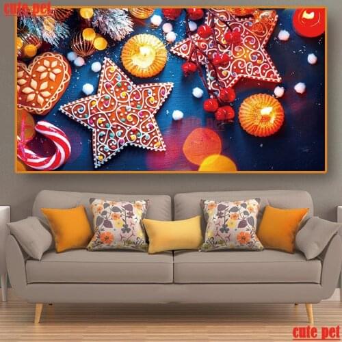 Large puzzle Christmas Cookies5d diamond painting handmade diy puzzle Full diamant embroidery mosaic CrossStitch home decor