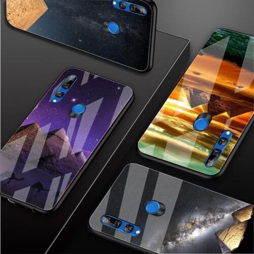 Egyptian Pyramids Tempered Glass Phone Case For Huawei honor 8X 9 10i 20i 20Lite 20Pro 30 Pro Cover Shell