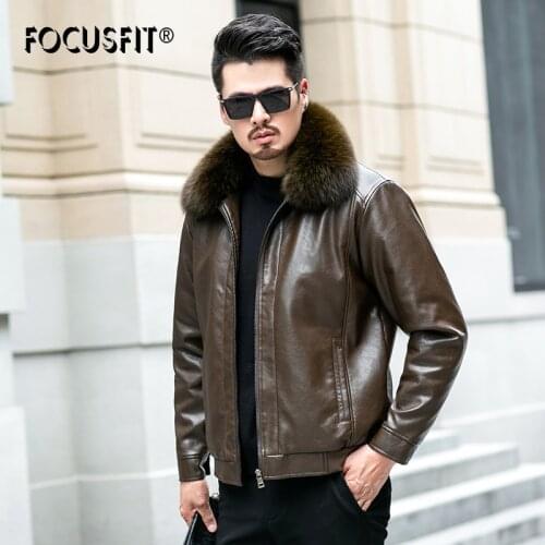 FOCUSFIT Men's Faux Leather Jackets