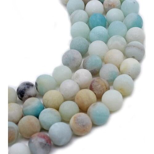 Natural Stone Matte Amazonite Round Beads for Jewelry Making 4 6 8 10 12mm Loose Beads DIY Bracelet Necklace Findings 15" B275