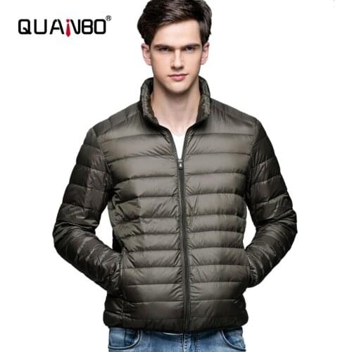 Qality Mens Light Down Jacket Winter Autumn New Mens Lightweight Water-Resistant Packable Puffer Jacket Stand Collar Coats